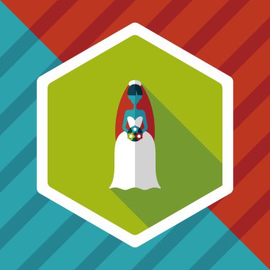 Gelinin düz ikonu, uzun gölgeli, eps10