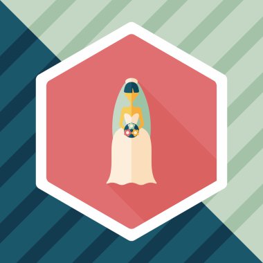 Gelinin düz ikonu, uzun gölgeli, eps10