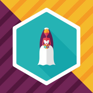 Gelinin düz ikonu, uzun gölgeli, eps10