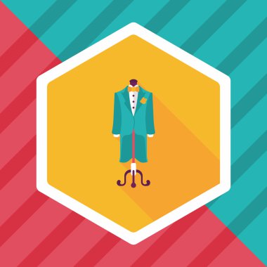 damat takım elbise düz simgesi ile uzun gölge, eps10 düğün