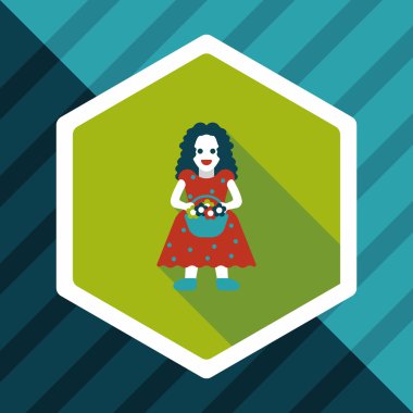 Gelinin düz ikonu, uzun gölgeli, eps10