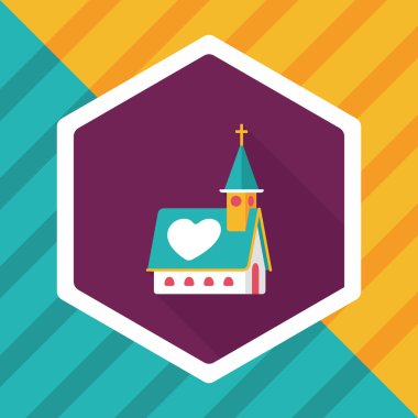 Uzun Gölge, eps10 düğün kilise düz simgesiyle