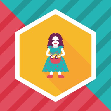 Gelinin düz ikonu, uzun gölgeli, eps10