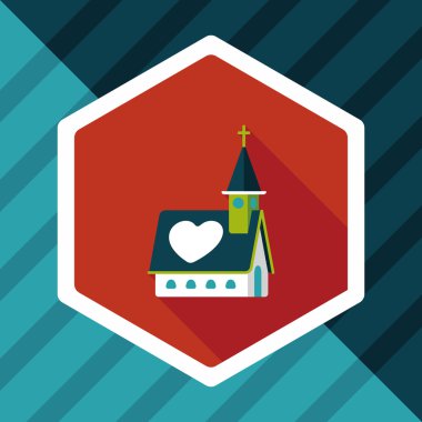 Uzun Gölge, eps10 düğün kilise düz simgesiyle