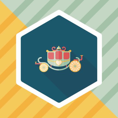 Uzun gölgeli düz bir düğün arabası ikonu, eps10