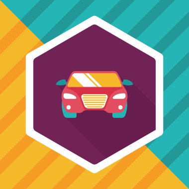 Uzun Gölge, eps10 ile ulaşım araba düz simgesi