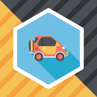 Uzun gölge ile ulaşım Spor Utility araç düz simgesi