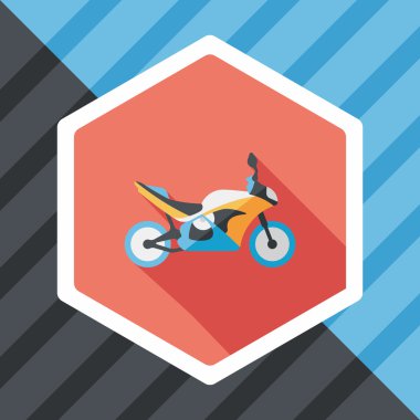 Uzun Gölge, eps10 ile ulaşım motosiklet düz simgesi