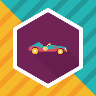 Uzun Gölge, eps10 ile ulaşım açık araba düz simgesi