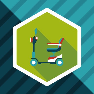 Uzun Gölge, eps10 ile ulaşım scooter düz simgesi