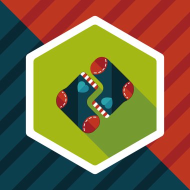 Noel çorap uzun gölge, eps 10 düz simgesi