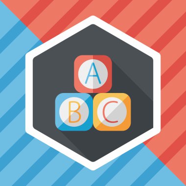 Uzun Gölge, eps 10 ile ABC blokları düz simgesi