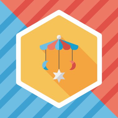 oyuncak uzun gölge, eps 10 düz simgesiyle asılı Bebek karyolası/beşik