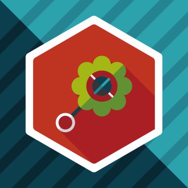 Bebek çıngırağı uzun gölge, eps 10 düz simgesiyle