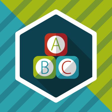 Uzun Gölge, eps 10 ile ABC blokları düz simgesi