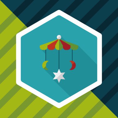 oyuncak uzun gölge, eps 10 düz simgesiyle asılı Bebek karyolası/beşik