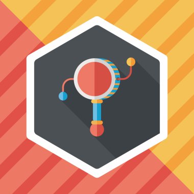 Bebek oyuncak düz simgesi ile uzun gölge, eps10