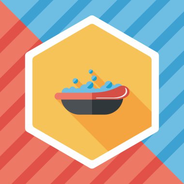 Bebek banyo düz simgesi ile uzun gölge, eps10