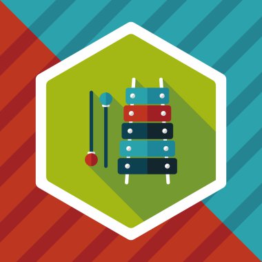 Uzun Gölge, eps10 ksilofon düz simgesi