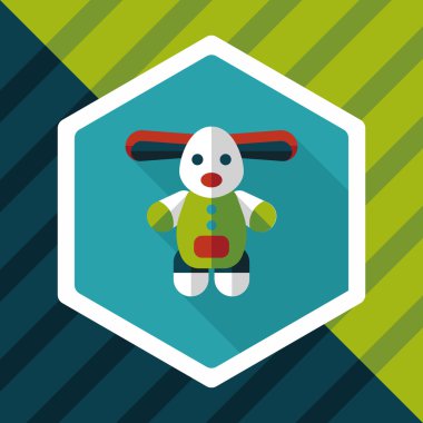 oyuncak köpek düz simgesi ile uzun gölge, eps10