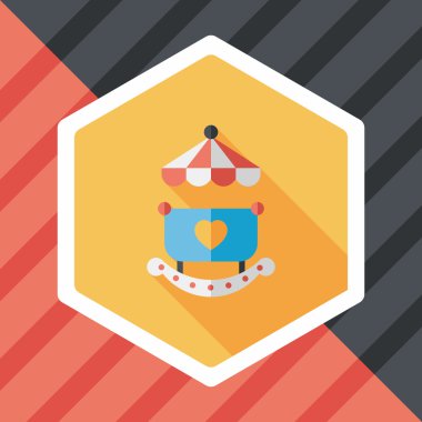 Bebek beşik yatak düz simgesiyle uzun gölge, eps10