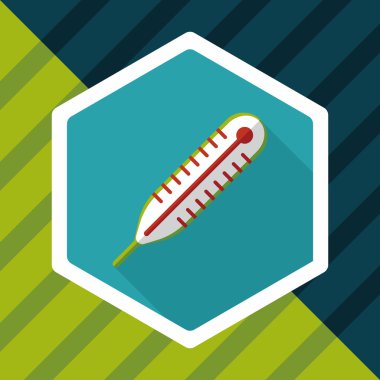 termometre ile uzun gölge düz simgesi