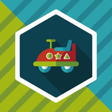 oyuncak araba uzun gölge düz simgesiyle