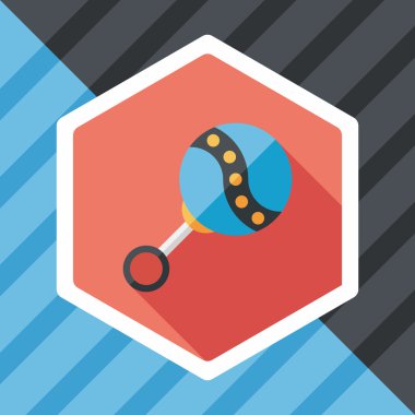 Bebek çıngırağı uzun gölge, eps 10 düz simgesiyle