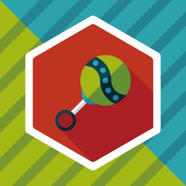 Bebek çıngırağı uzun gölge, eps 10 düz simgesiyle