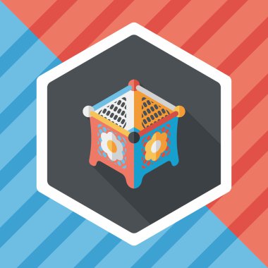 Bebek beşik yatak düz simgesiyle uzun gölge, eps10