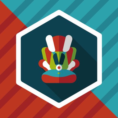 Bebek Oto koltuk düz simgesi ile uzun gölge, eps10