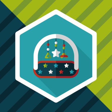 oyuncak uzun gölge, eps 10 düz simgesiyle asılı Bebek karyolası/beşik