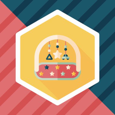 oyuncak uzun gölge, eps 10 düz simgesiyle asılı Bebek karyolası/beşik