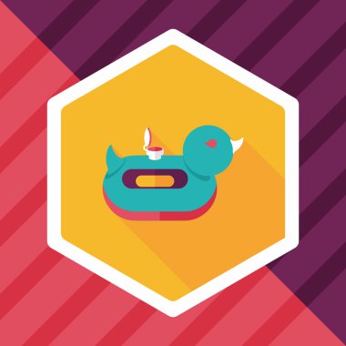 Uzun Gölge, eps10 yüzük düz simgesiyle ördek yüzmek