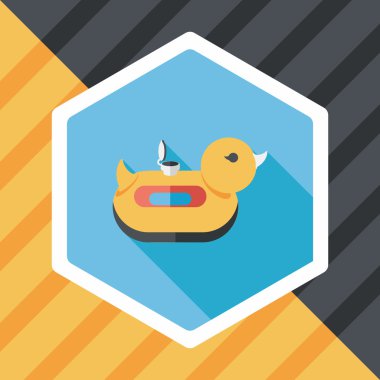 Uzun Gölge, eps10 yüzük düz simgesiyle ördek yüzmek