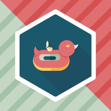 Uzun Gölge, eps10 yüzük düz simgesiyle ördek yüzmek