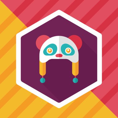 Bebek şapka düz simgesi ile uzun gölge, eps10