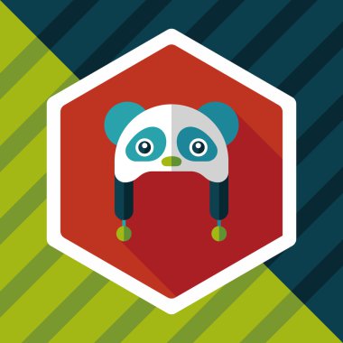 Bebek şapka düz simgesi ile uzun gölge, eps10