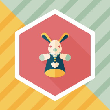 Uzun Gölge, eps10 ile tavşan el kukla düz simgesi