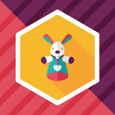 Uzun Gölge, eps10 ile tavşan el kukla düz simgesi