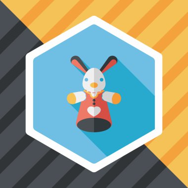 Uzun Gölge, eps10 ile tavşan el kukla düz simgesi