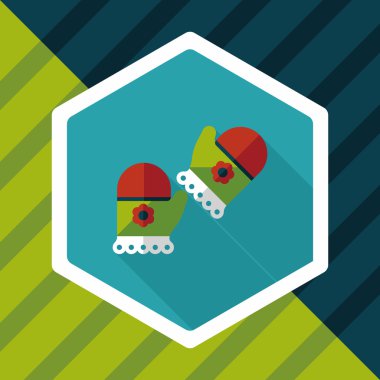 Bebek eldiven düz simgesi ile uzun gölge, eps10