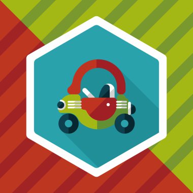 oyuncak araba walker uzun gölge ile düz simgesi