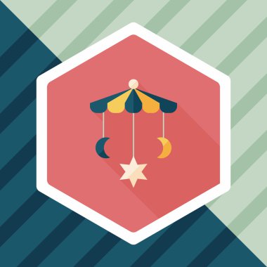 oyuncak uzun gölge, eps 10 düz simgesiyle asılı Bebek karyolası/beşik