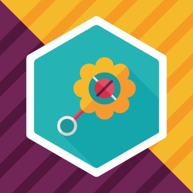 Bebek çıngırağı uzun gölge, eps 10 düz simgesiyle