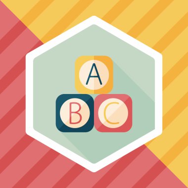 Uzun Gölge, eps 10 ile ABC blokları düz simgesi