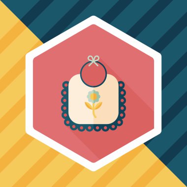 Bebek önlüğü uzun gölge, eps 10 düz simgesiyle