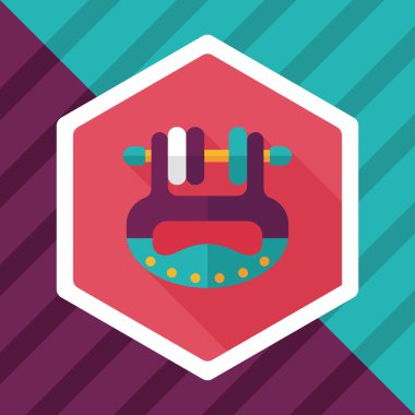 Bebek oyuncak düz simgesi ile uzun gölge, eps10