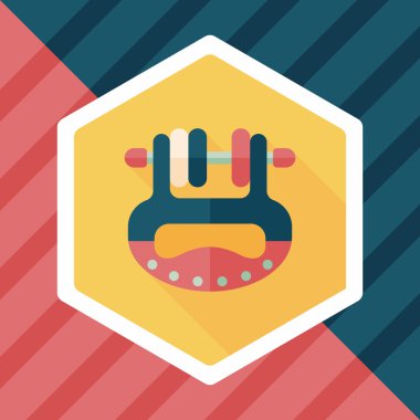 Bebek oyuncak düz simgesi ile uzun gölge, eps10