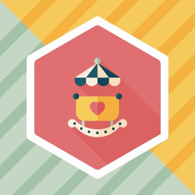 Bebek beşik yatak düz simgesiyle uzun gölge, eps10